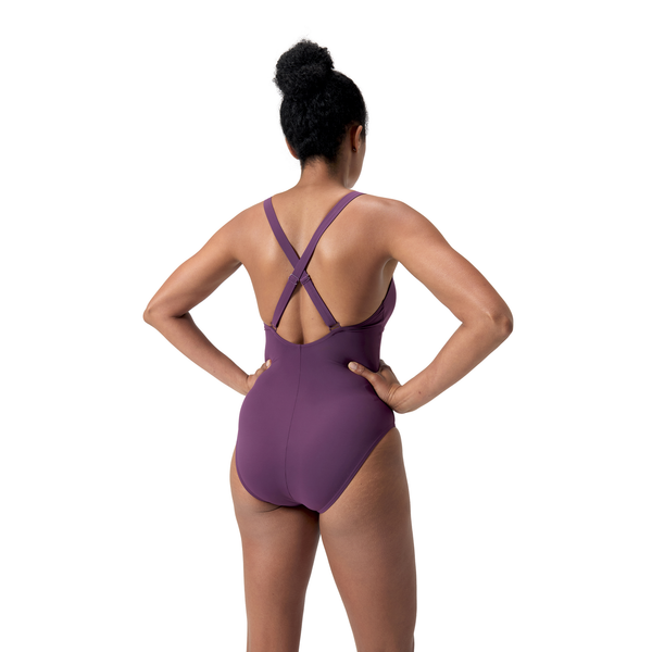 Shaping Crossback women's swimsuit, plum