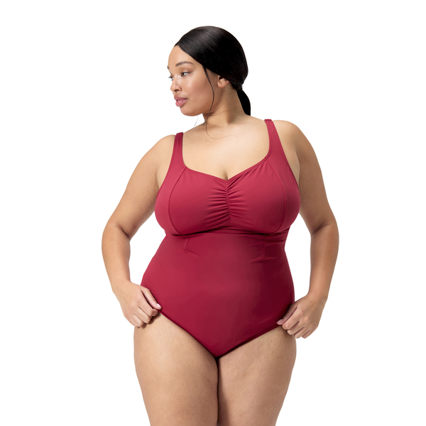 Shaping AquaNite Plus Size women's swimsuit, red