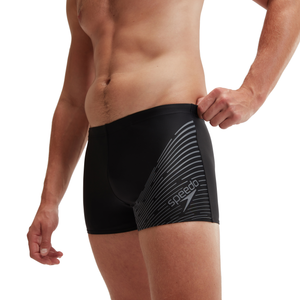 Medley Logo Aquashort men's swimming trunks, black-grey