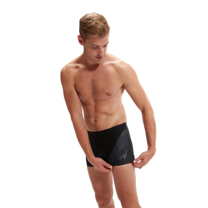 Medley Logo Aquashort men's swimming trunks, black-grey