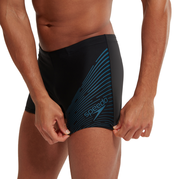 Medley Logo Aquashort miesten uimahousut, musta-sininen