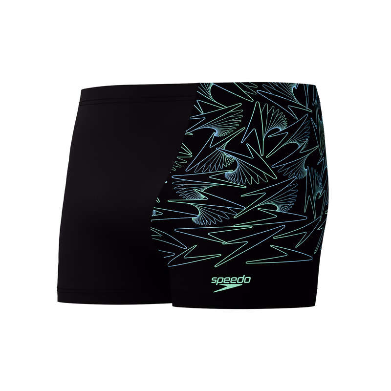 Hyperboom V-cut Aquashort men's swimming shorts, black-green
