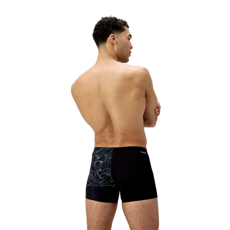 Hyperboom V-cut Aquashort men's swimming shorts, black-green