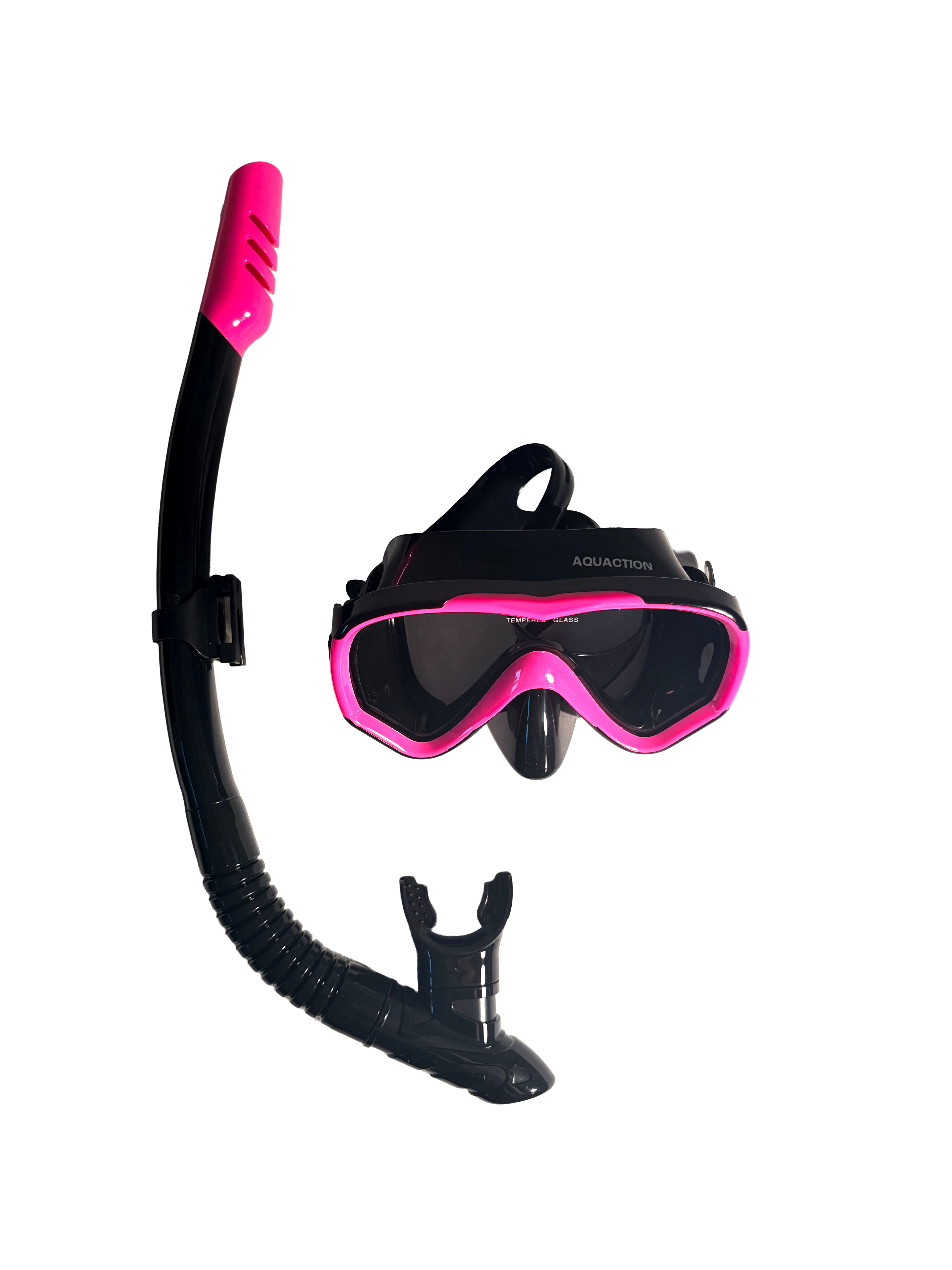 Aquadive adult snorkel set, black-pink