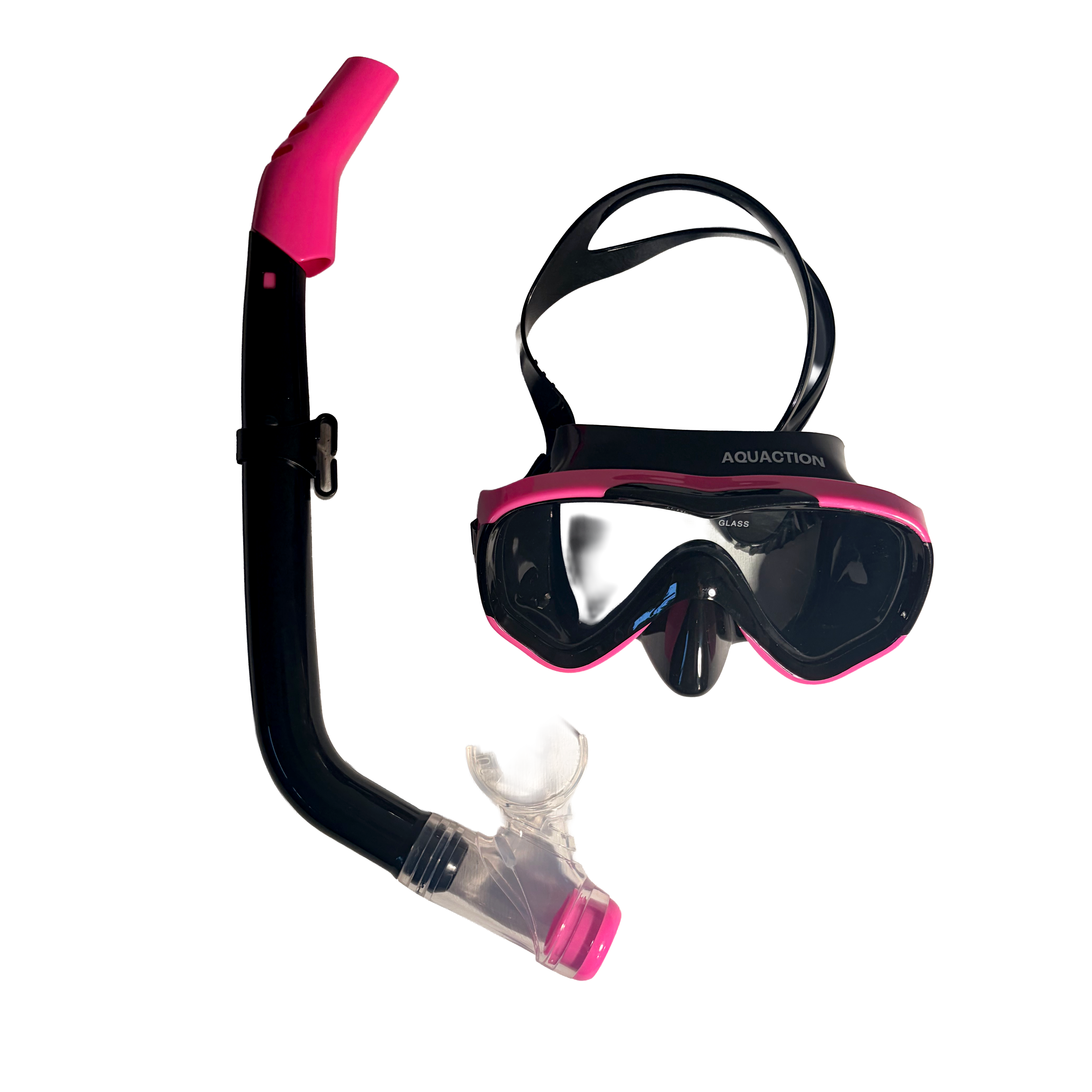 Aquadive Jr children's snorkel set, black-pink