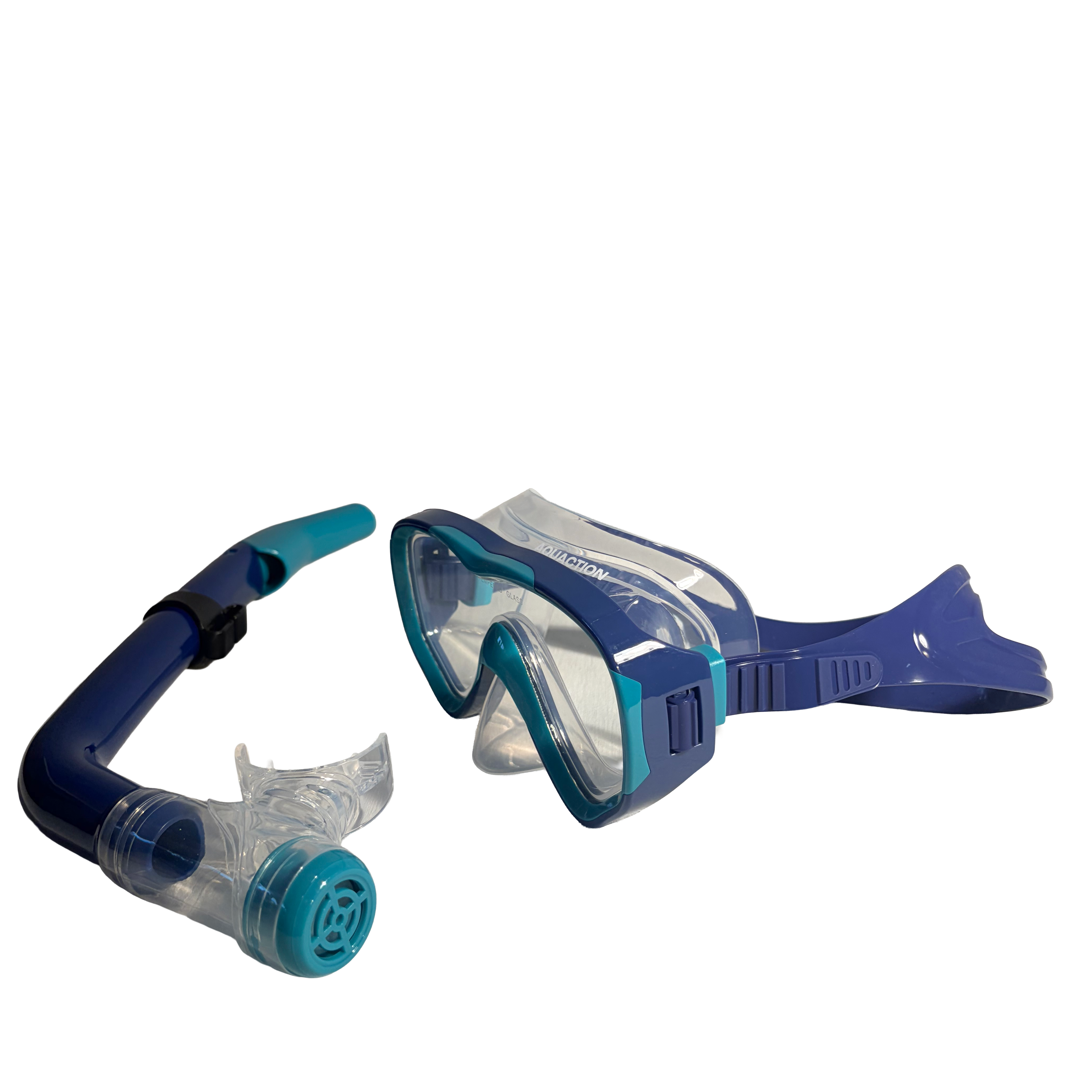 Aquadive Jr children's snorkel set, navy green