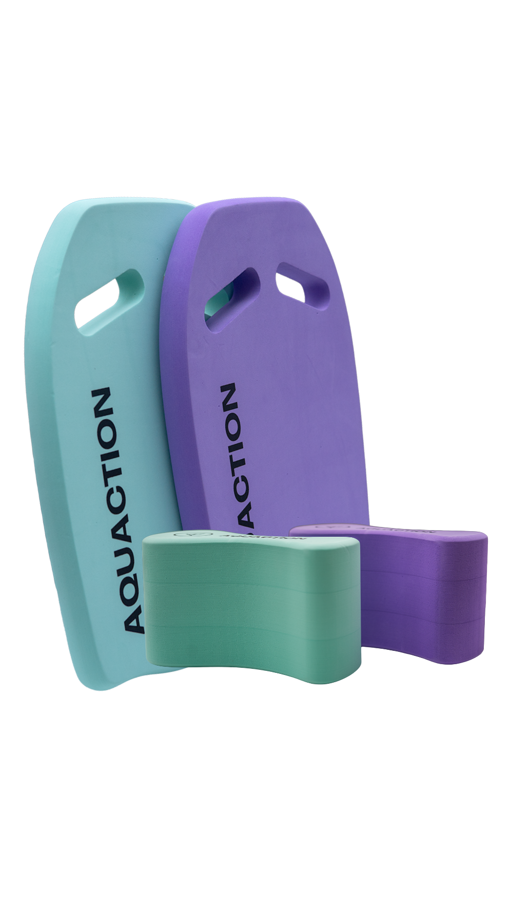Aquaction foam-paketti - Aqua Kickboard 2.0 uimalauta käsiaukoilla & Aqua Pull Buoy uintipullari