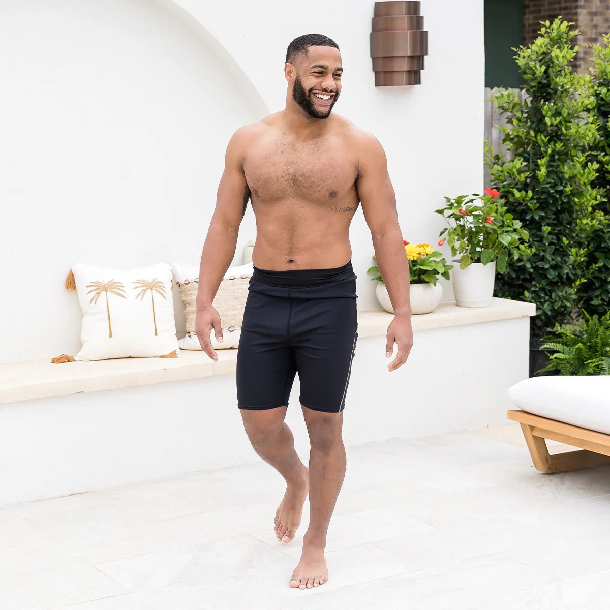 Adult Jammer Shorts miesten uimahousut inkontinessisuojalla, mustaSplashy