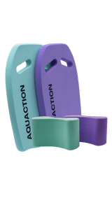 Aquaction foam - paketti - Aqua Kickboard 2.0 uimalauta käsiaukoilla & Aqua Pull Buoy uintipullariAquaction