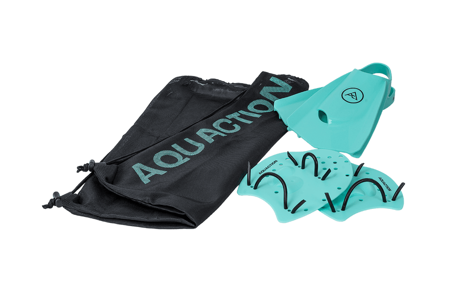 Aquaction must haves tuotepaketti - uimaräpylät, lättärit & varustekassi