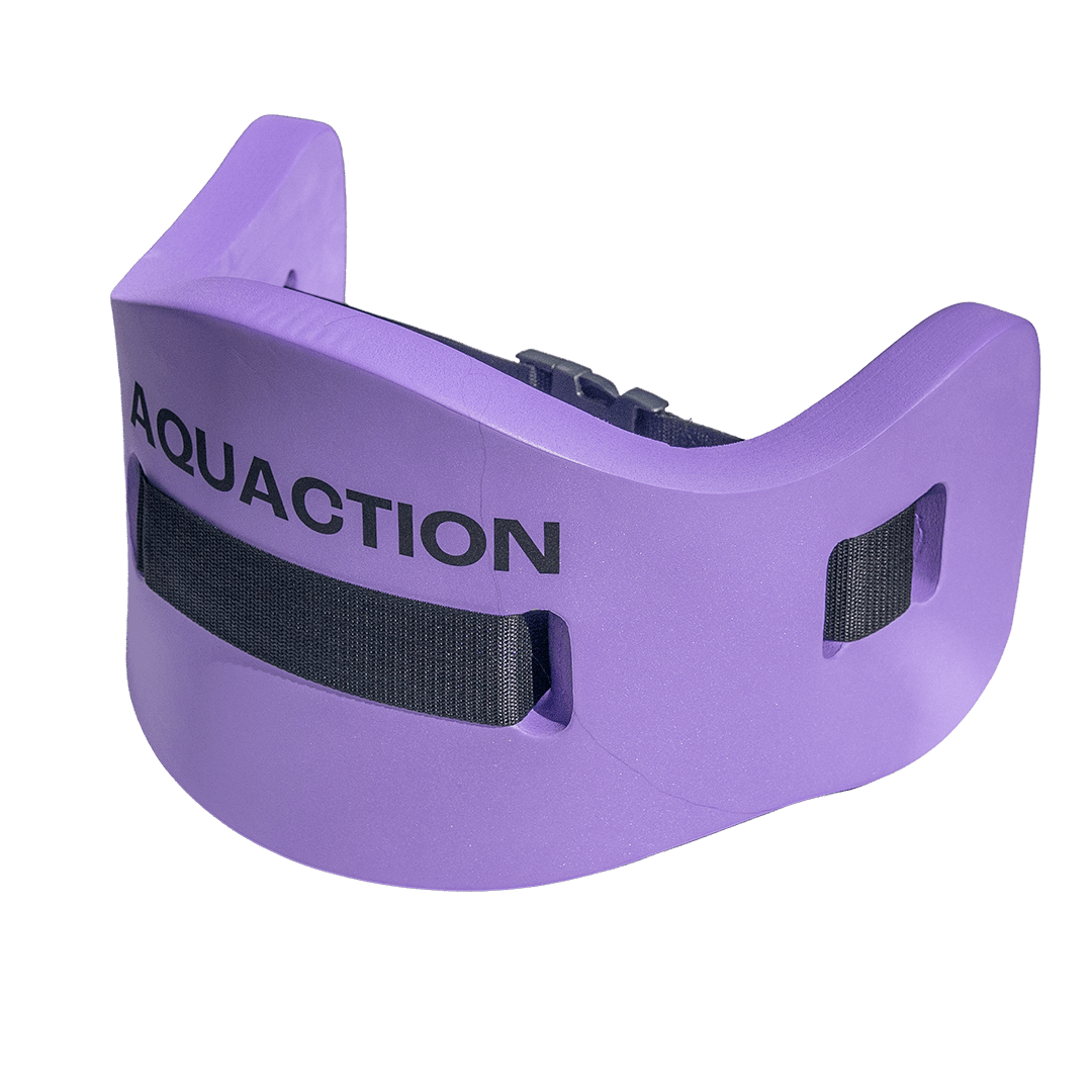 Aquaction tuotepaketti, violetti - vesijuoksuvyö & vesijuoksuhanskat