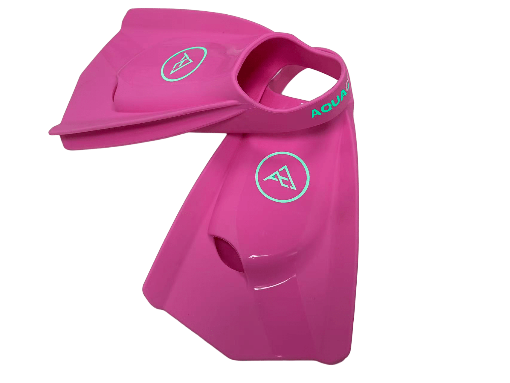 Aquafin 2.0 uimaräpylät, pinkki-minttu, käytössä uinnin aikana - Aquaction