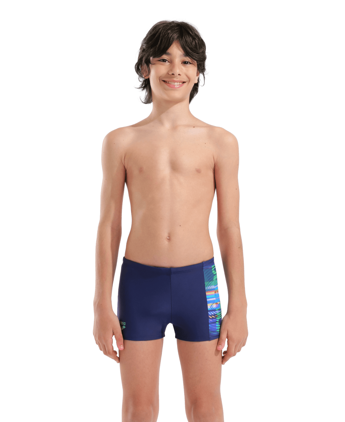 Arena Lit Logo Swim Short Boys' Swimming Trunks, Navy