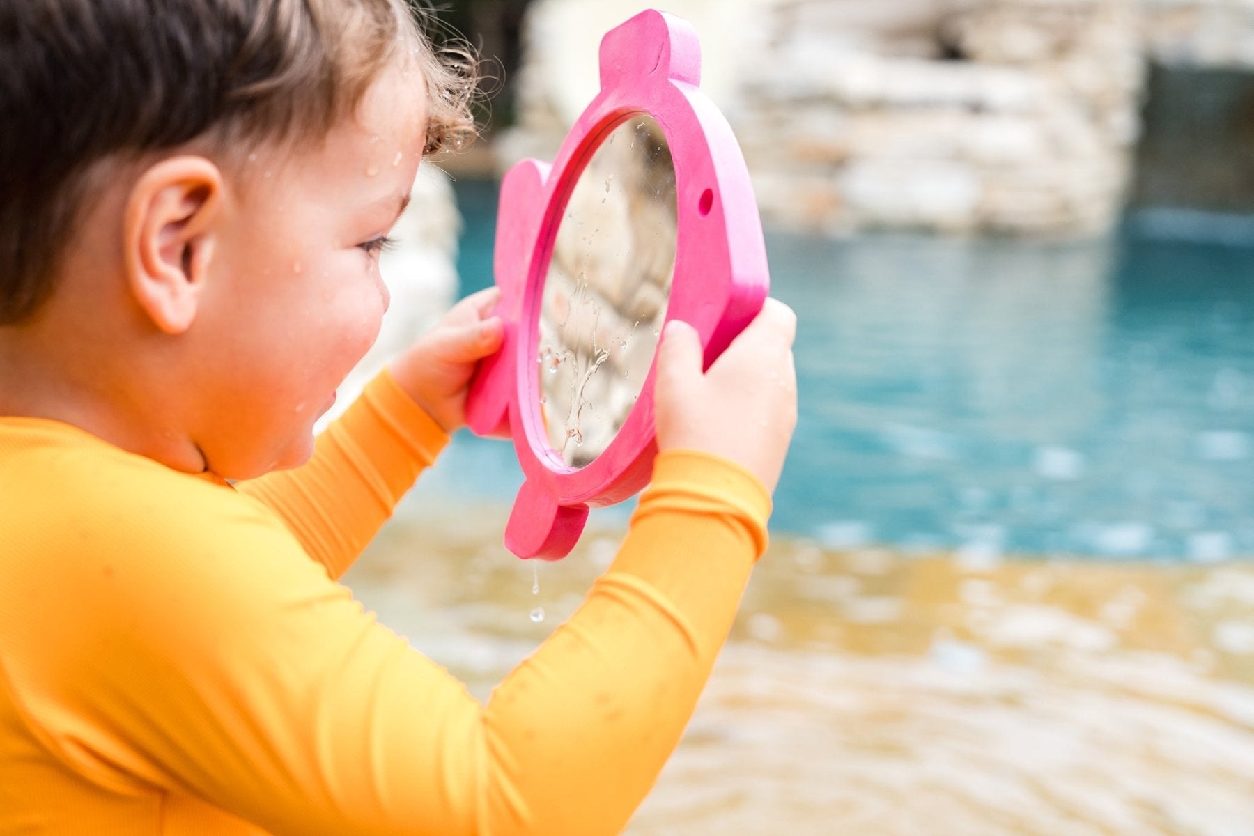 Bath & Pool Mirror kelluva peili, Pink & White FishSplashy