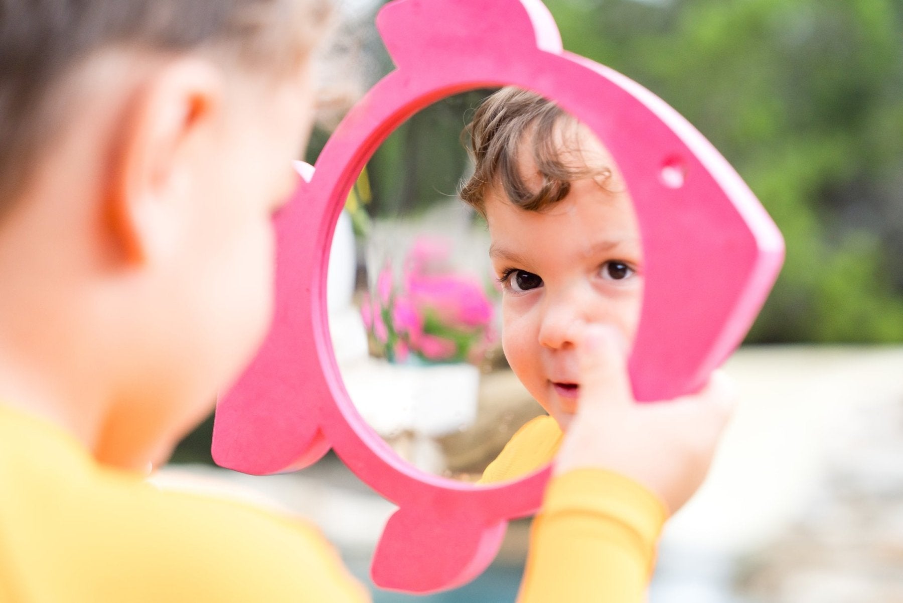 Bath & Pool Mirror kelluva peili, Pink & White FishSplashy