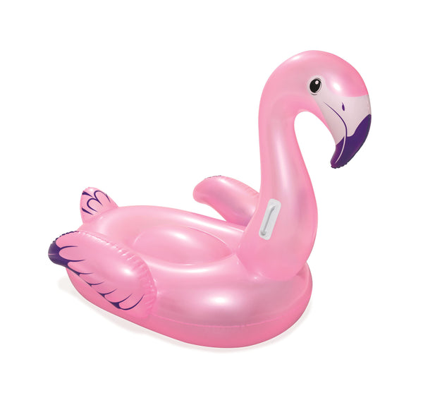 Bestway Flamingo -uimapatja 127 x 127 cm – vaaleanpunainen ilmatäytteinen vesilelu kahvoilla