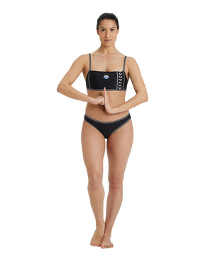 Icons women's bikini top, black-grey