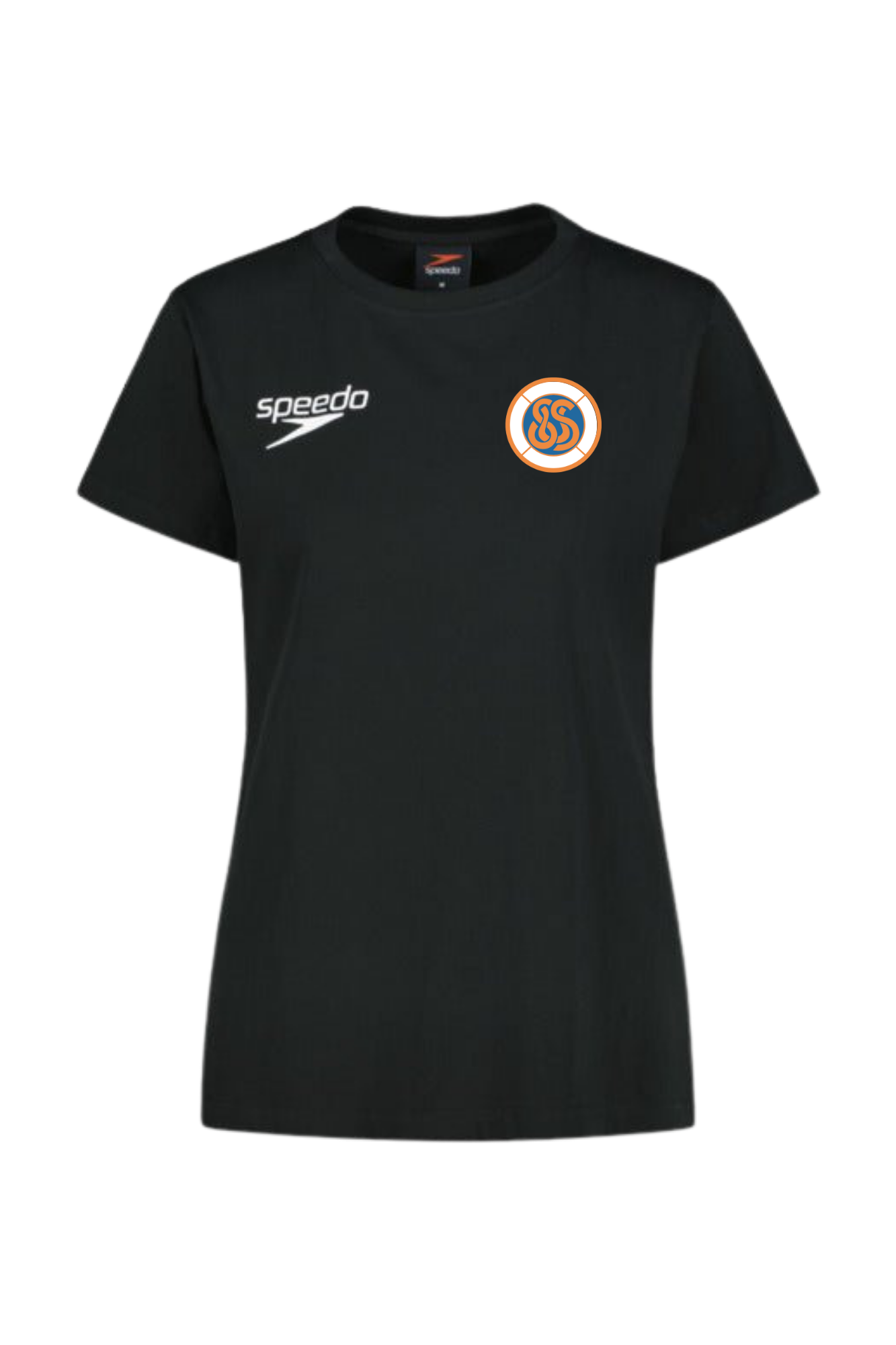 Naisten Cotton t-shirt, musta - Savonlinnan uimaseura