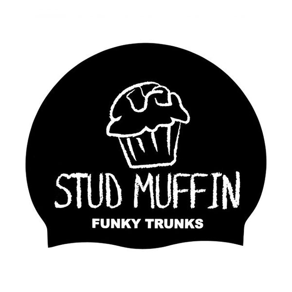 Stud Muffin Swim Cap - black