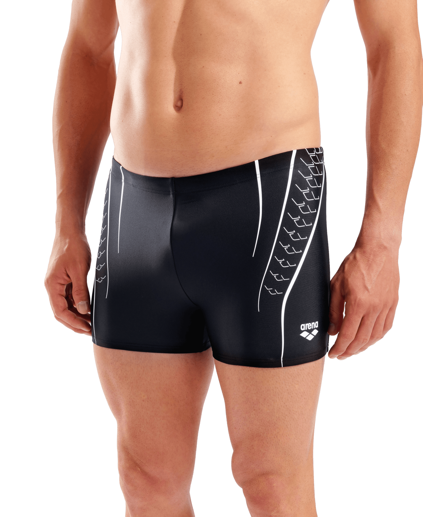 Double Graphic Swim Short miesten uimahousut, musta - valkoinenArena