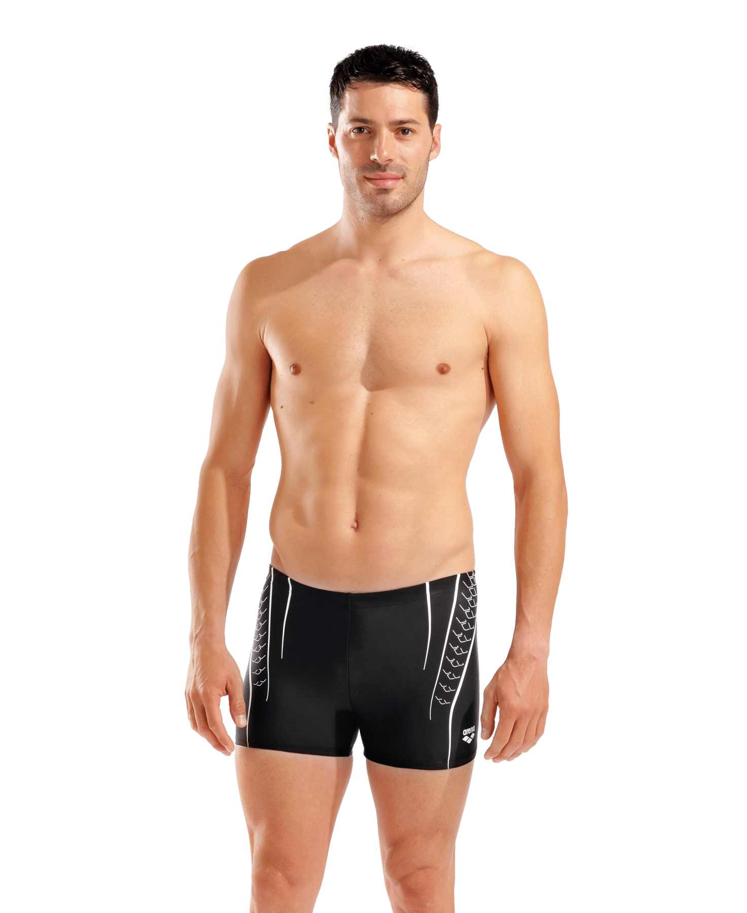 Double Graphic Swim Short miesten uimahousut, musta - valkoinenArena