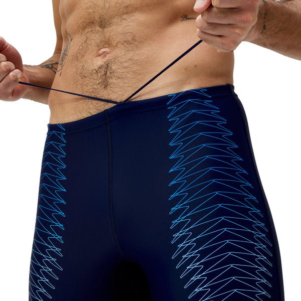 Duo Logo Print Mid Jammer miesten uimahousut, sininenSpeedo