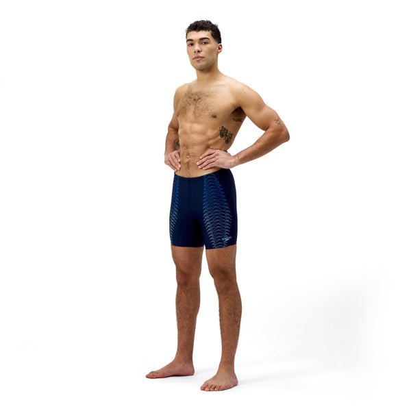 Duo Logo Print Mid Jammer miesten uimahousut, sininenSpeedo
