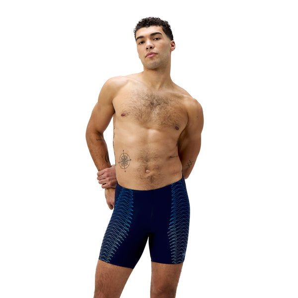 Duo Logo Print Mid Jammer miesten uimahousut, sininenSpeedo