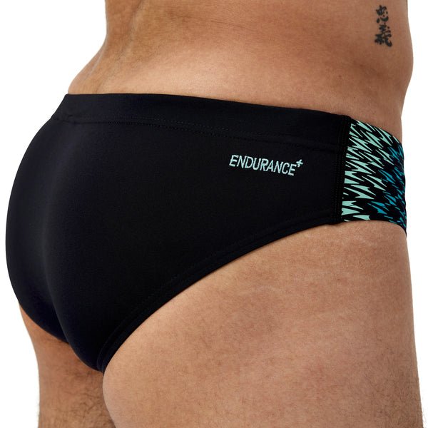 End+ Tech Panel 7cm Brief miesten uimahousut, musta - vihreäSpeedo