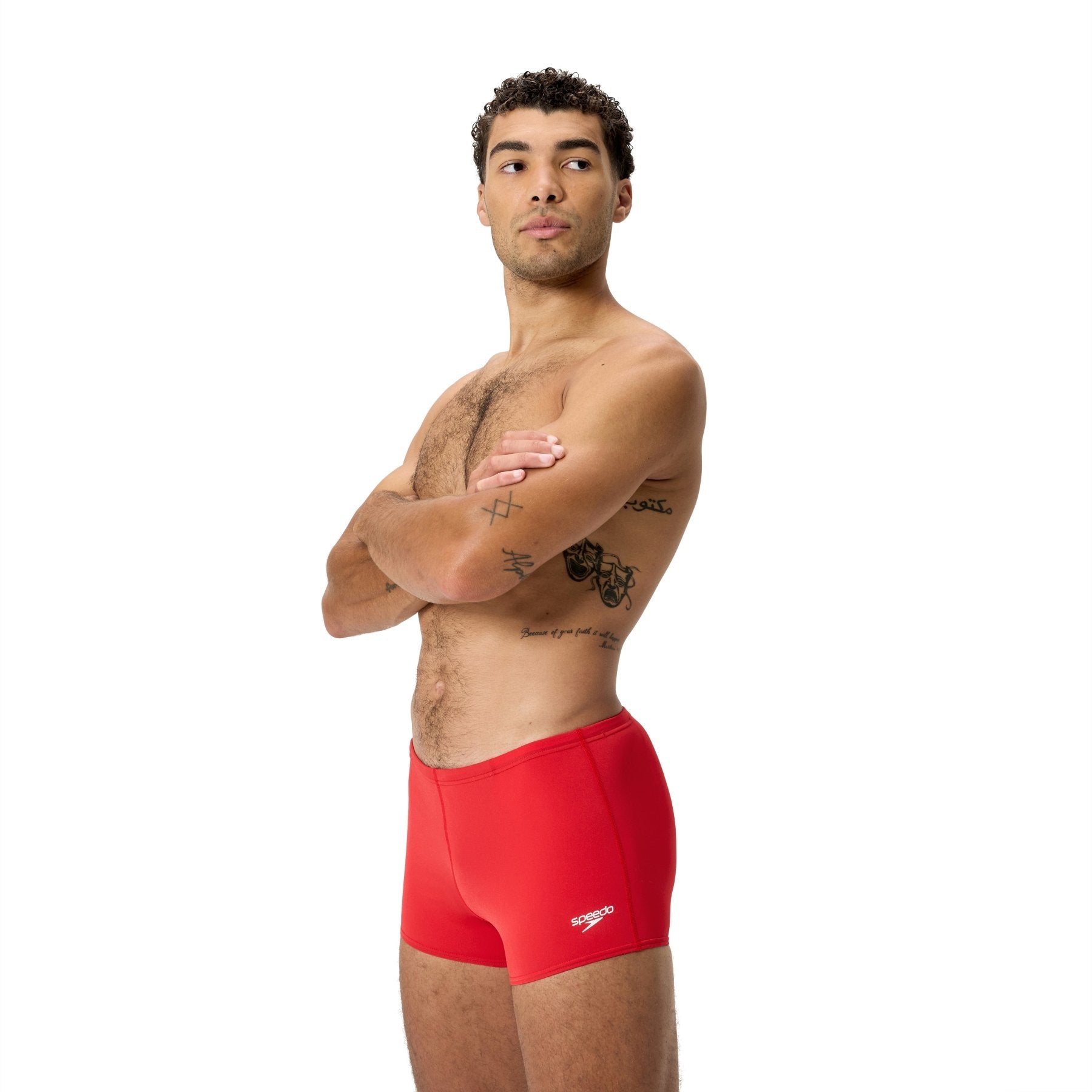 Endurance+ Logo Aquashort miesten uimahousut, punainenSpeedo