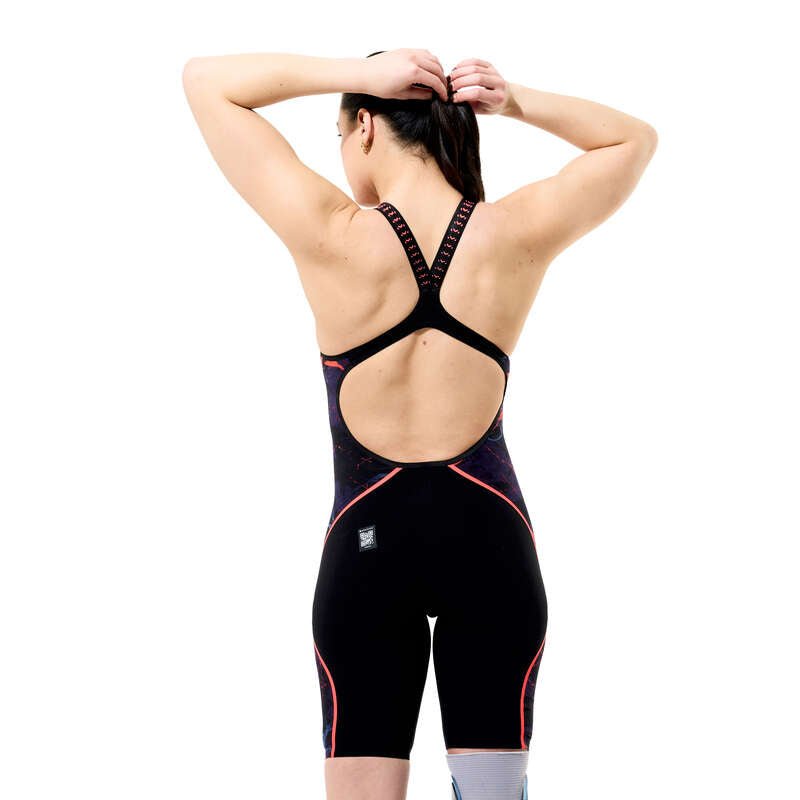 Fastskin LZR Pure Intent 2.0 Printed Openback Knee naisten kilpapuku, musta-oranssiSpeedo