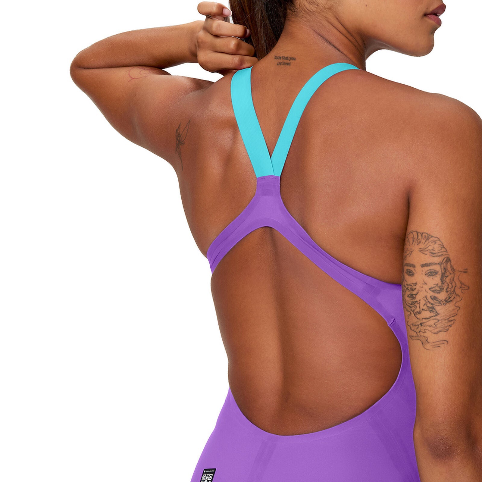 Fastskin LZR Pure Valor 2.0 Openback Kneeskin Naisten kilpapuku, violetti - turkoosiSpeedo