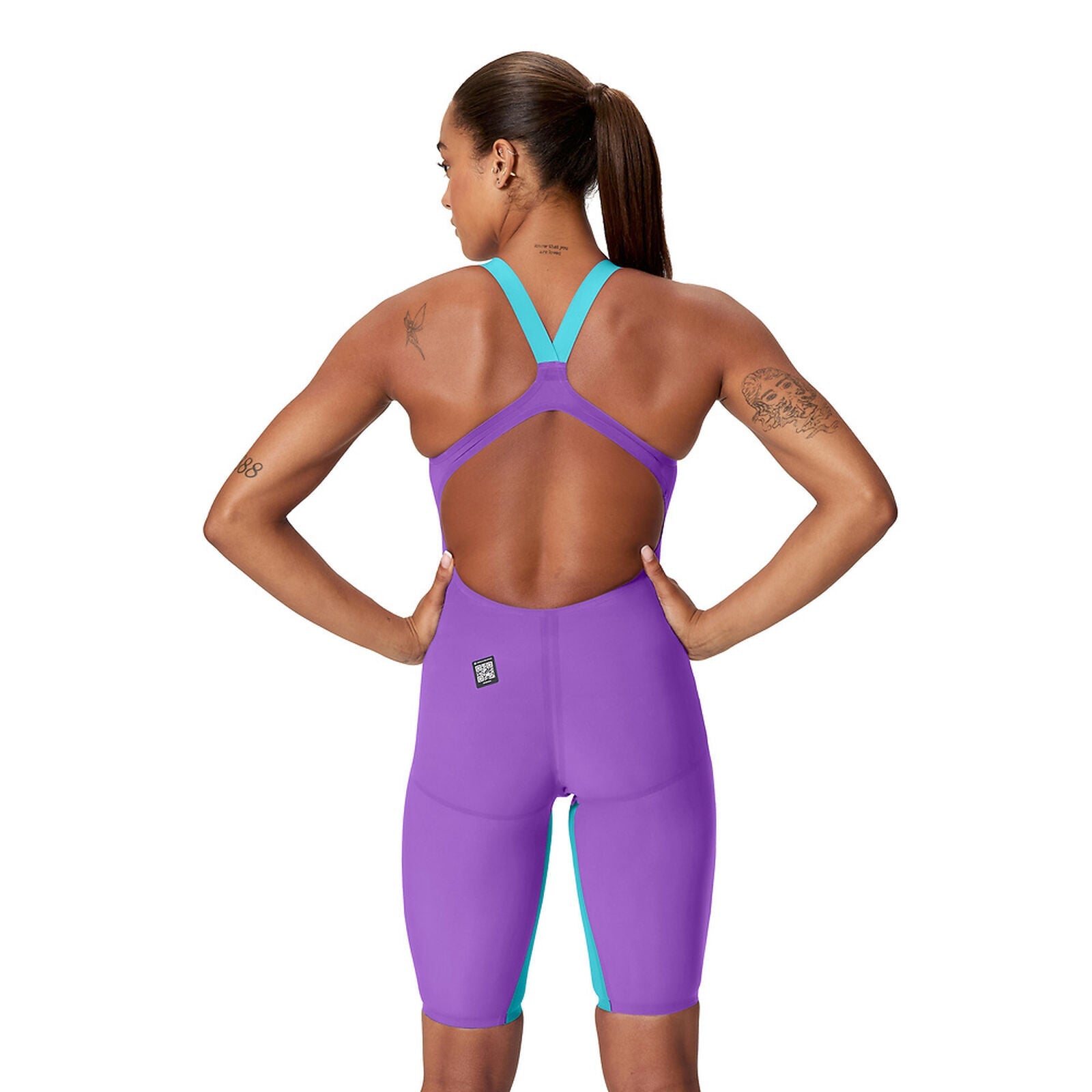 Fastskin LZR Pure Valor 2.0 Openback Kneeskin Naisten kilpapuku, violetti - turkoosiSpeedo