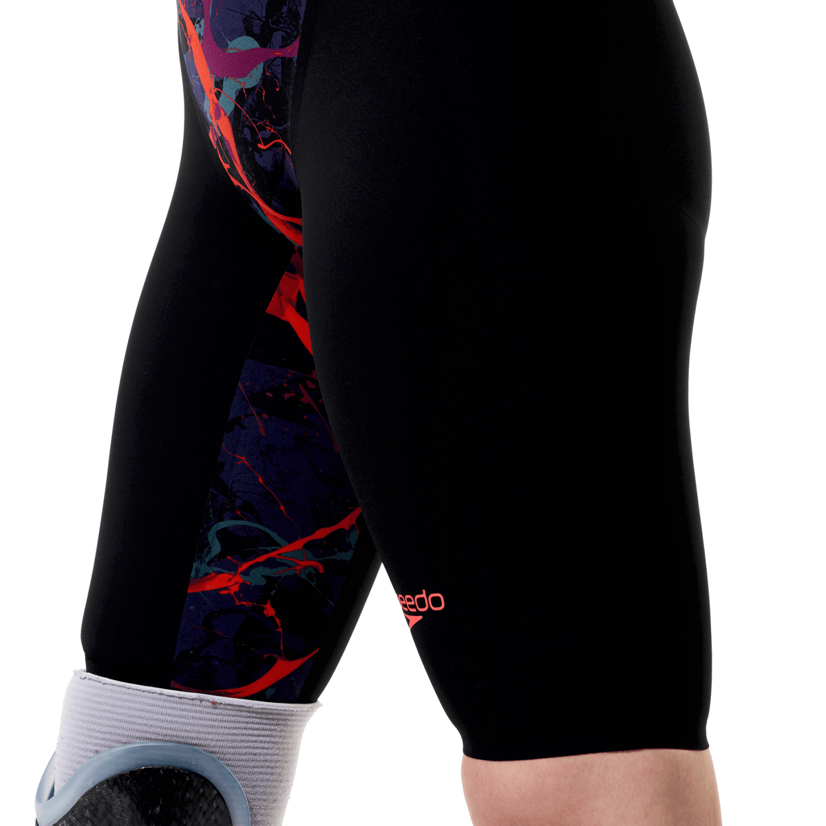 Fastskin LZR Pure Valor 2.0 Printed Openback Knees naisten kilpapuku, musta-värikäsSpeedo