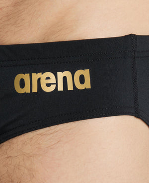 Team Swim Briefs Solid miesten uimahousut, musta-kulta