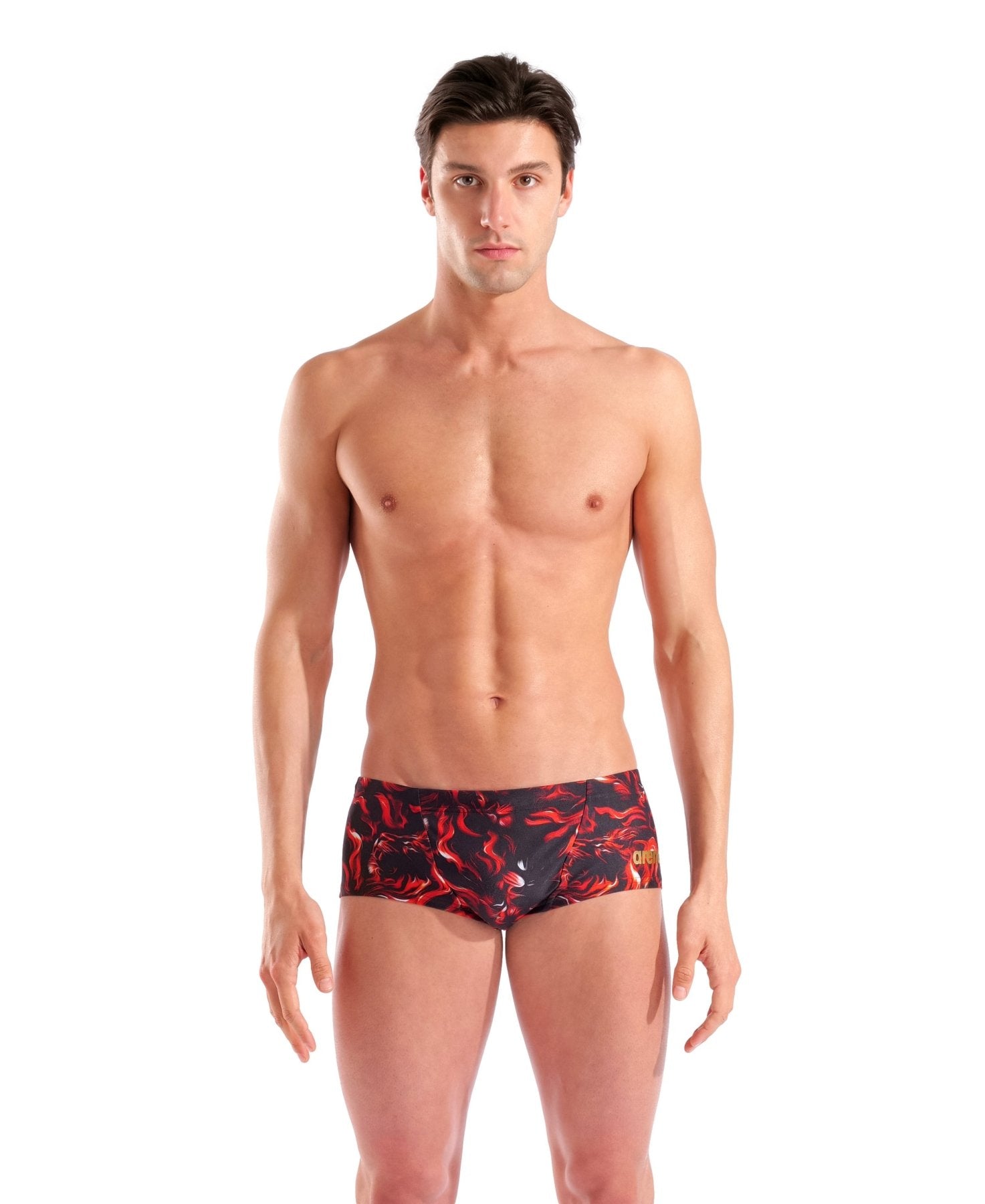 Graphic Swim Low Waist Short miesten uimahousut, puna - musta IndomitusArena