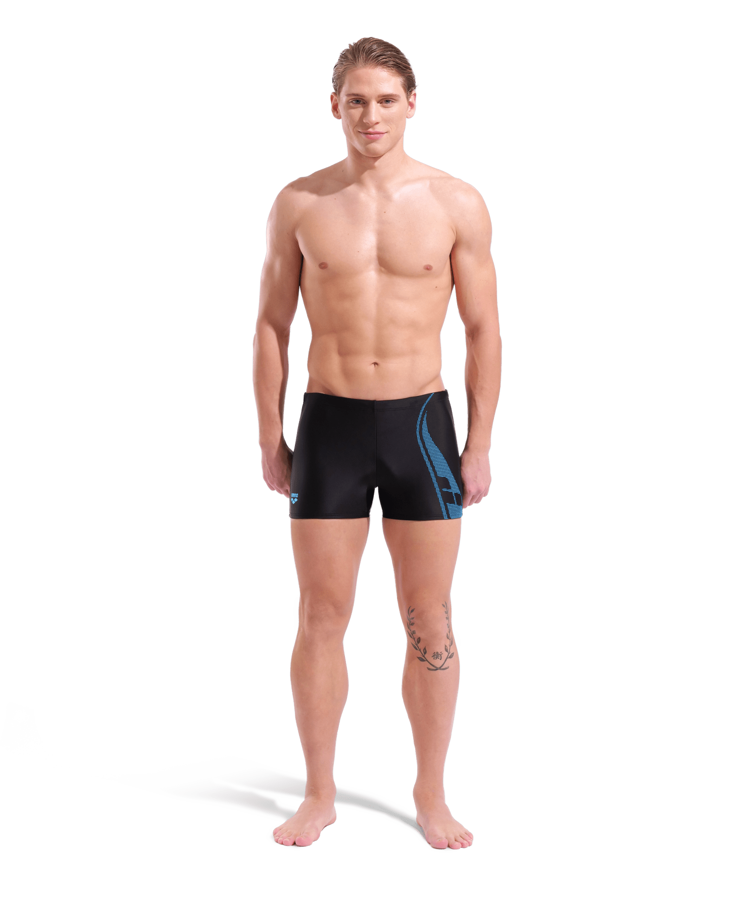 Graphic Swim Short miesten uimahousut, musta-turkoosiArena
