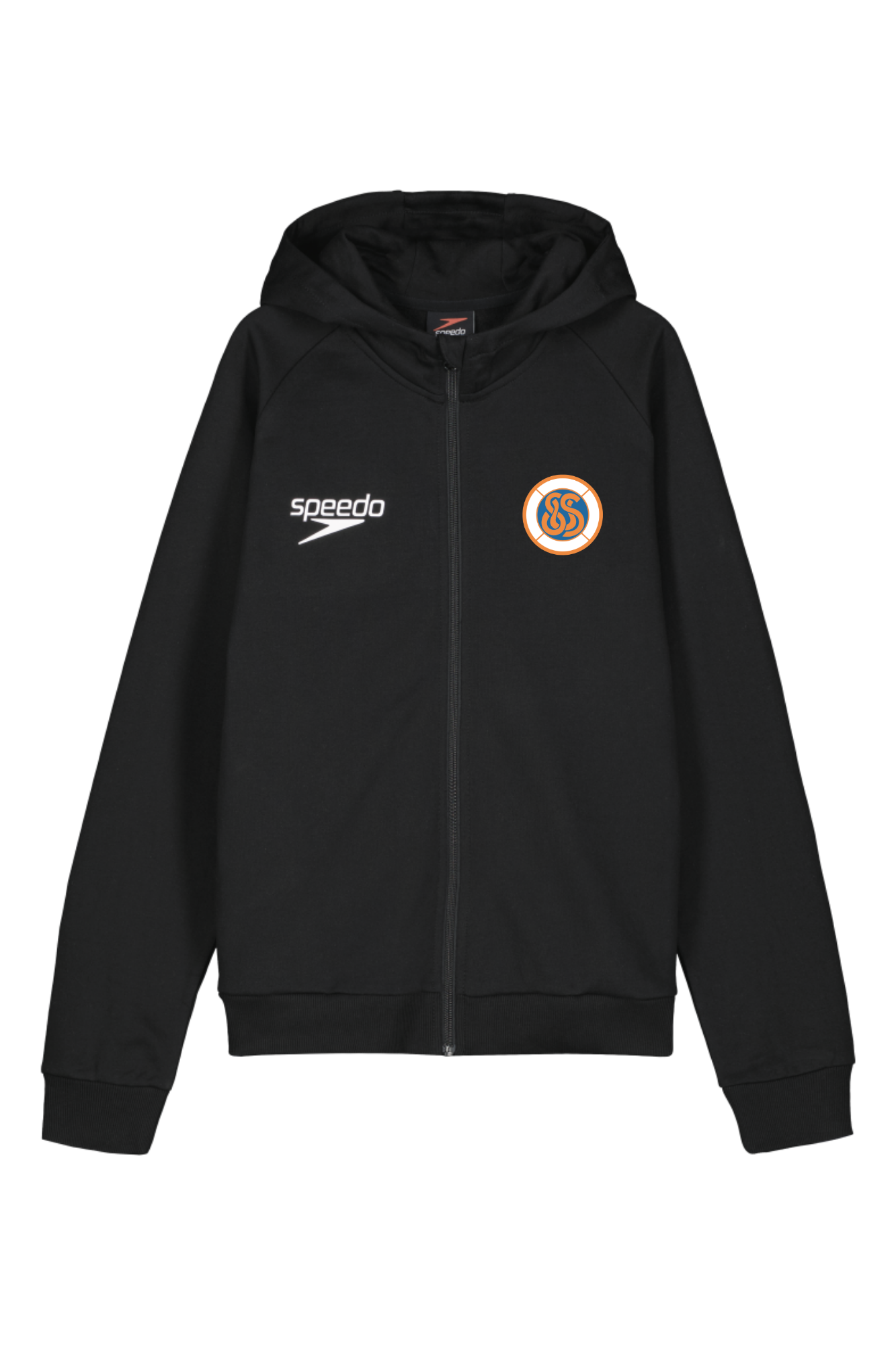 Miesten Hooded Sweat jacket Small Logo, musta - Savonlinnan uimaseura