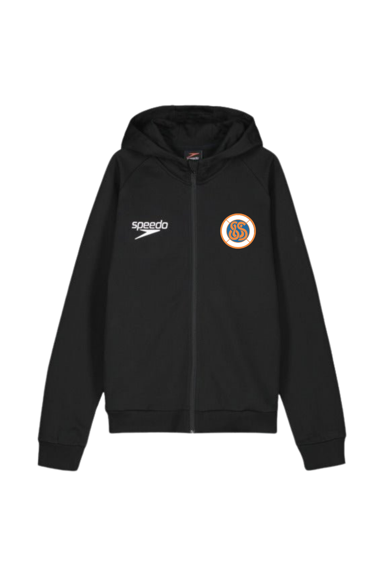 Nuorten Hooded Sweat Jacket Small Logo, musta - Savonlinnan uimaseura