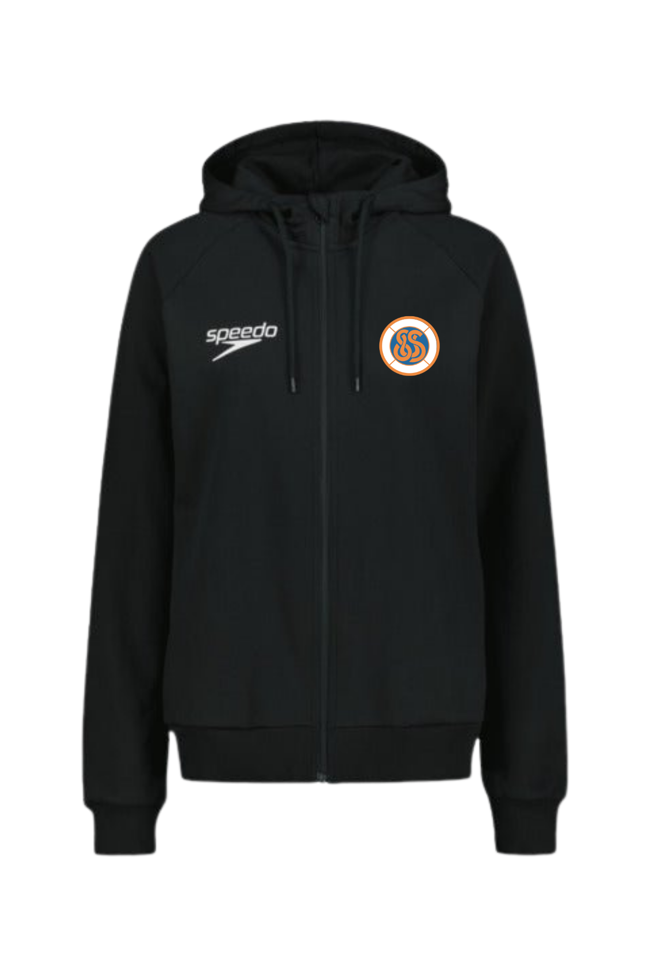 Naisten Hooded Sweat jacket Small Logo, musta - Savonlinnan uimaseura