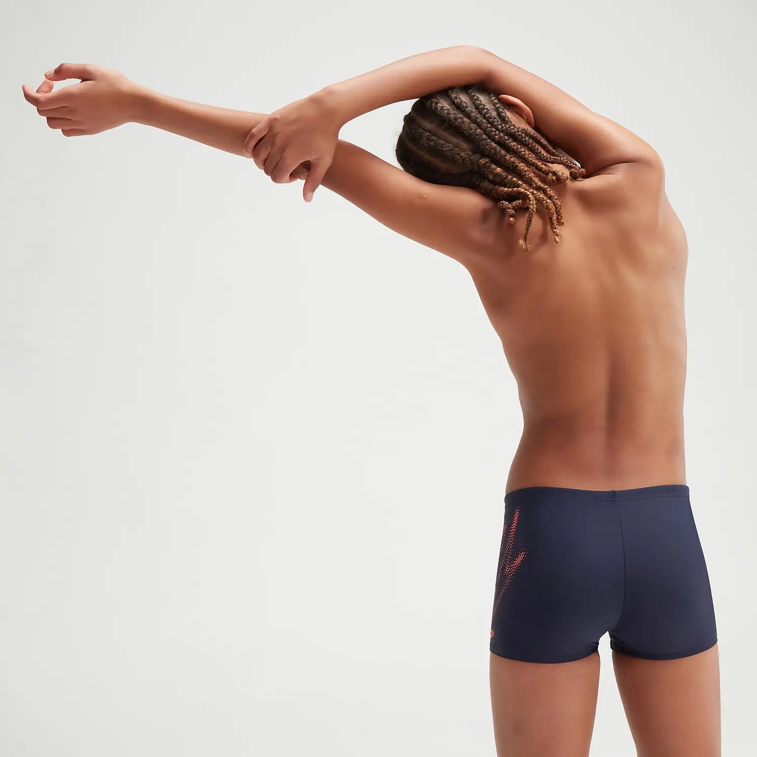 Hyper Boom Logo Placement Aquashort JR poikien uimahousut, tummansininen - oranssiSpeedo