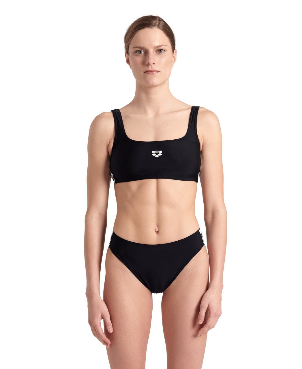 Icons Bralette Solid Two Pieces naisten bikinit, musta - valkoinenArena