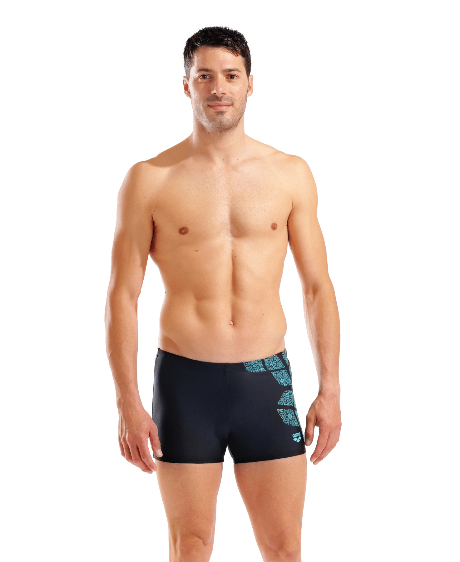Kikko Swim Short miesten uimahousut, musta - turkoosiArena