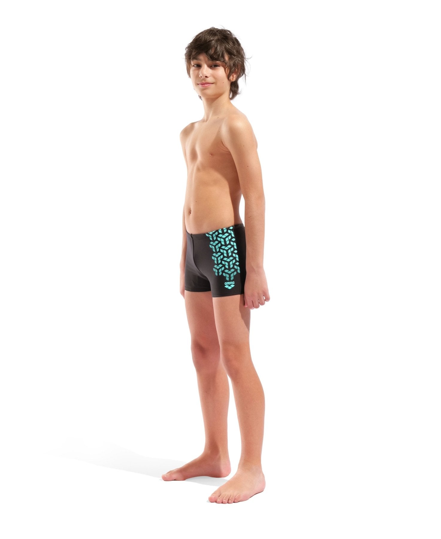 Kikko V Swim Short Graphic poikien uimahousut, musta - turkoosiArena