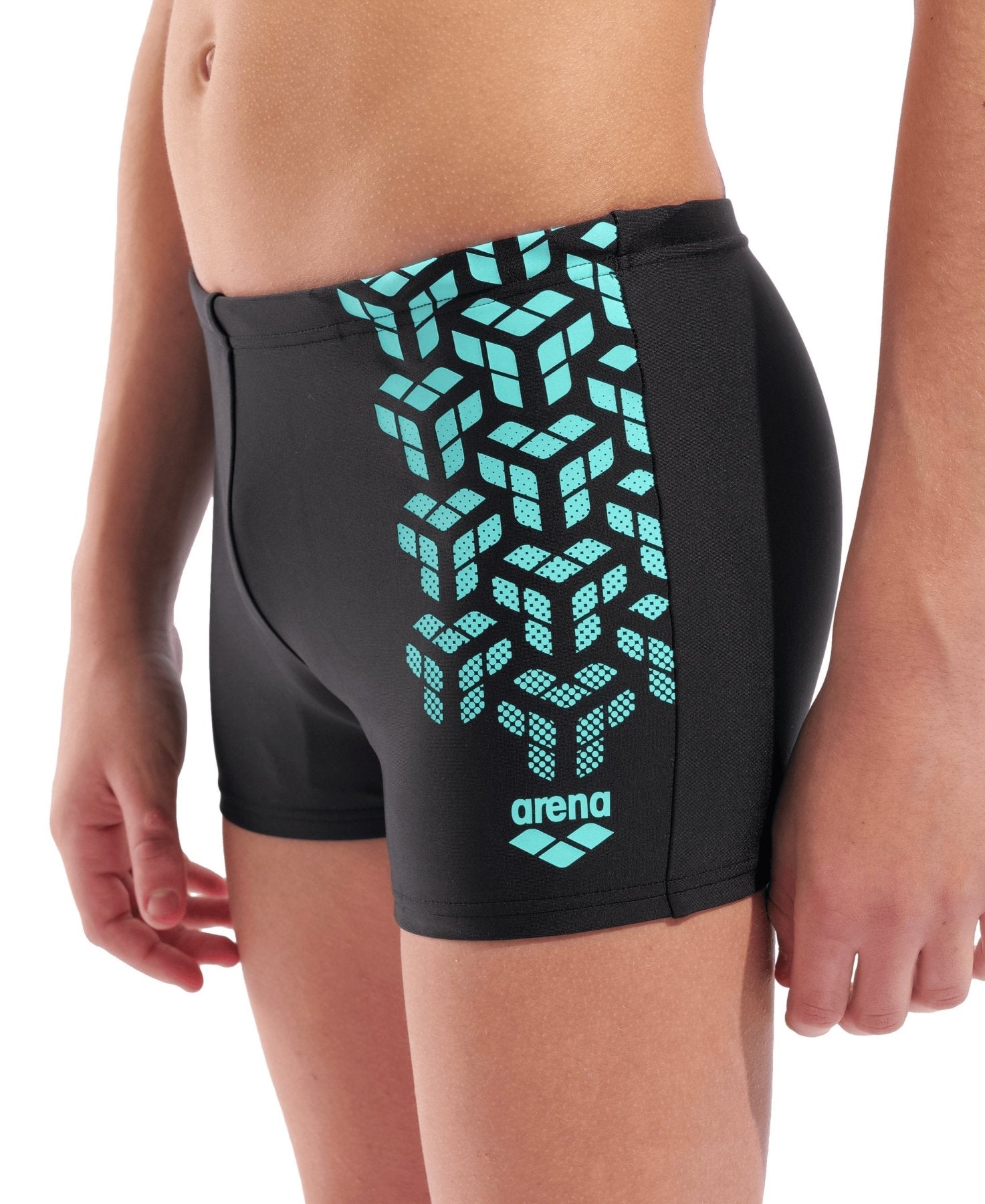 Kikko V Swim Short Graphic poikien uimahousut, musta - turkoosiArena