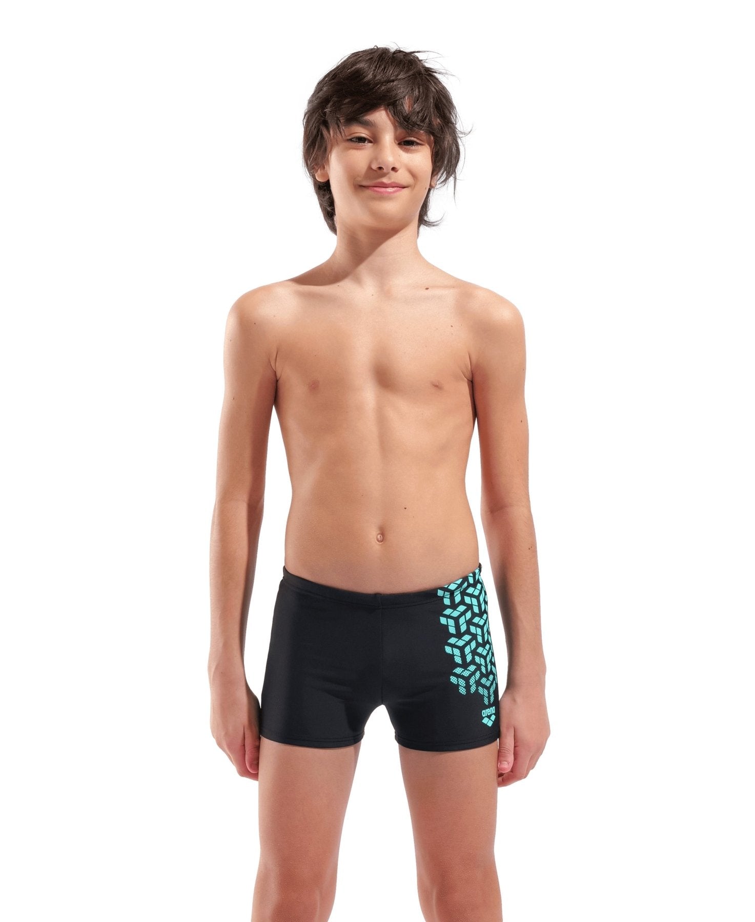 Kikko V Swim Short Graphic poikien uimahousut, musta - turkoosiArena