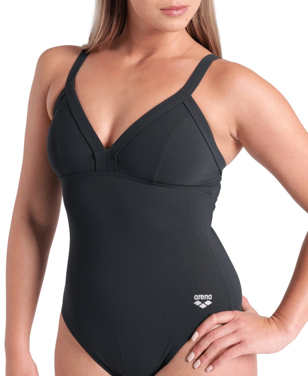 Lara Soft Curve Back naisten uimapuku, harmaaArena