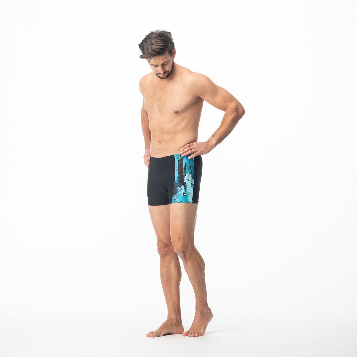 Levu miesten boxer-uimahousut, musta-merikuosi