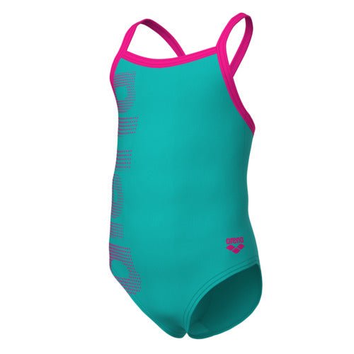 Logo Kids Girl One Piece tyttöjen uimapuku, turkoosi - pinkkiArena