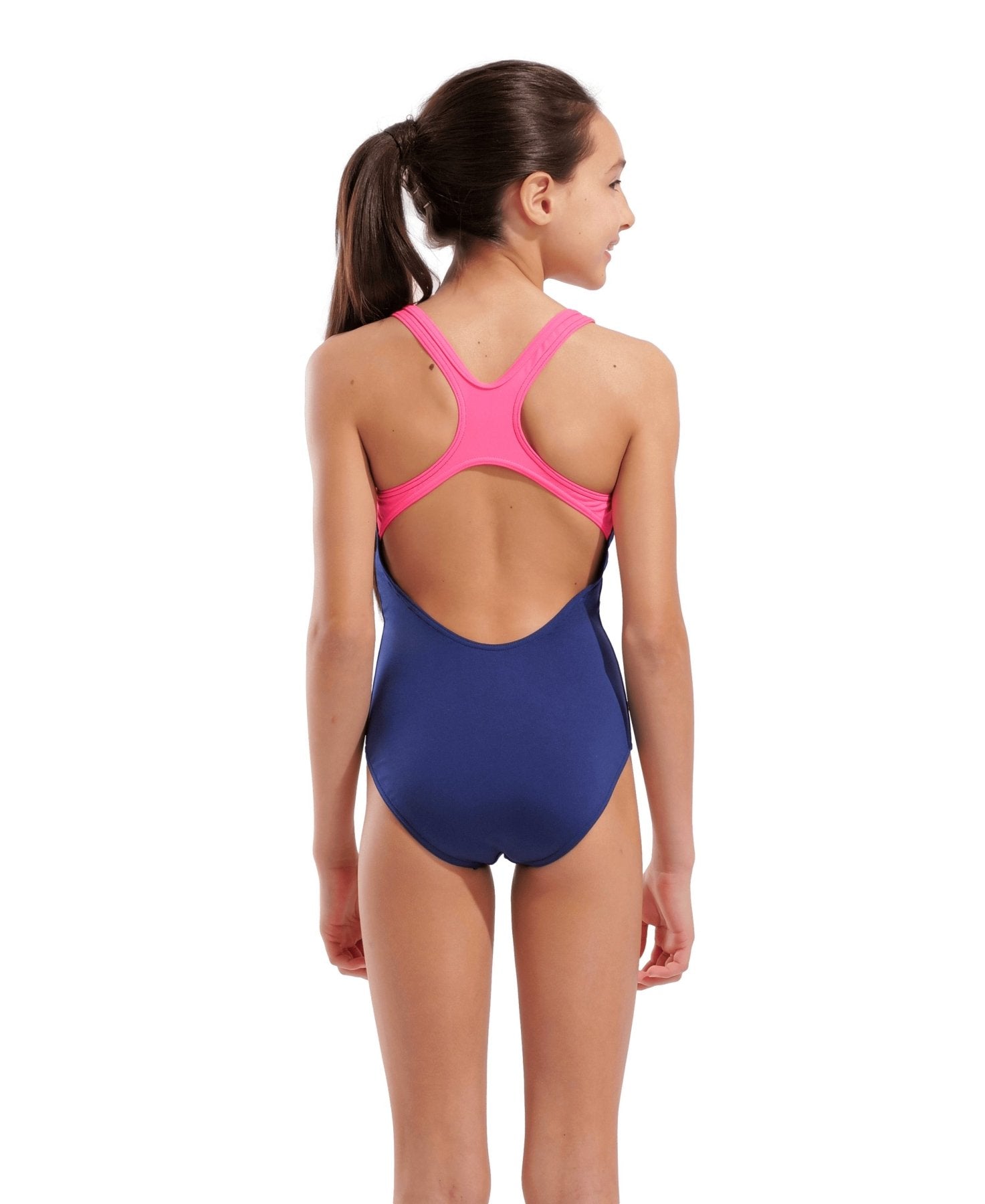 Logo Swim Pro tyttöjen uimapuku, navy - pinkkiArena
